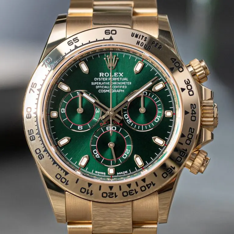 Fake Rolex Watch for Enthusiasts: Rolex Daytona 116508 Green Dial Yellow Gold Model